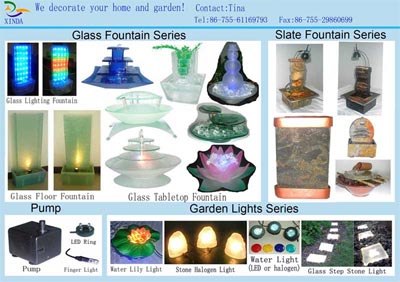 fountain and garden lights